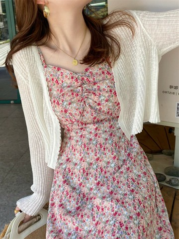 外搭配裙子防曬針織開衫女夏季薄款短款小披肩長袖冰絲空調衫上衣