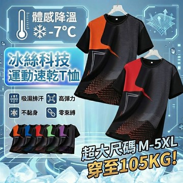 【臺北出貨 M-5XL】ONE牌同工廠 大尺碼男女涼感衣 透氣速乾衣 冰絲衣 冰絲速乾衣 涼感T恤 涼感衣 冰絲T