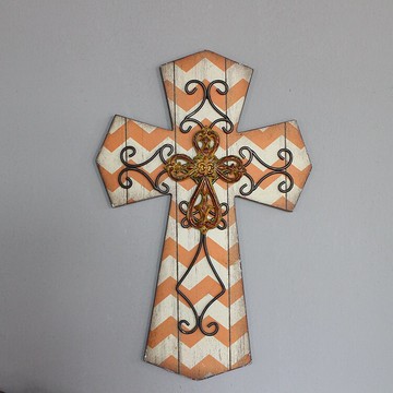 復古十字架壁掛壁飾復古做舊餐廳酒吧裝飾 櫥窗陳列攝影道具1入