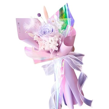 Floral M So Heart 克羅之心永生玫瑰花束  紫色