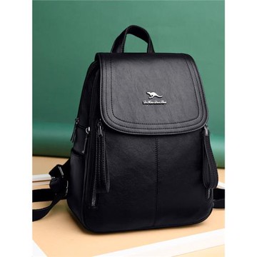 真皮質感雙肩包女復古休閑百搭軟皮大容量旅行背包時尚防盜潮包包