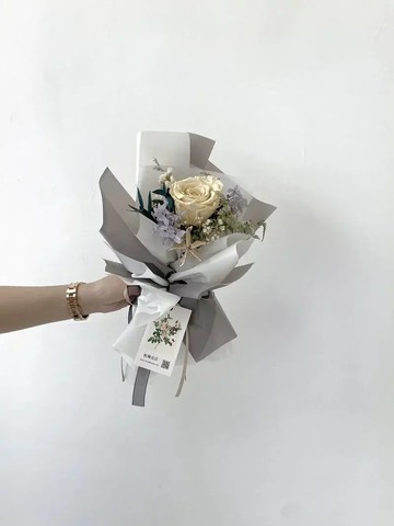 【FLORA FLOWER】畢業花束(M)-永生玫瑰(黃色)