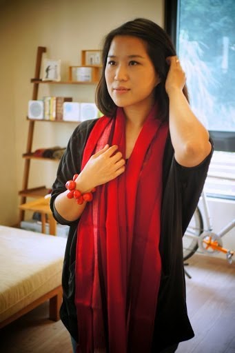 南美洲手工羊駝圍巾  紅