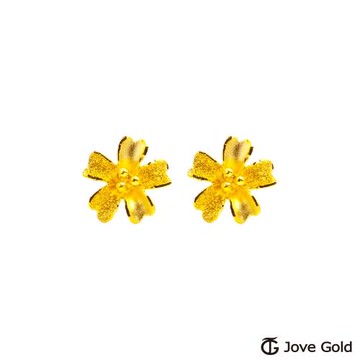 Jove Gold漾金飾 柔美花香黃金耳環