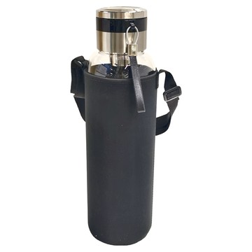 304不鏽鋼手提玻璃水瓶  2L  1個  黑色