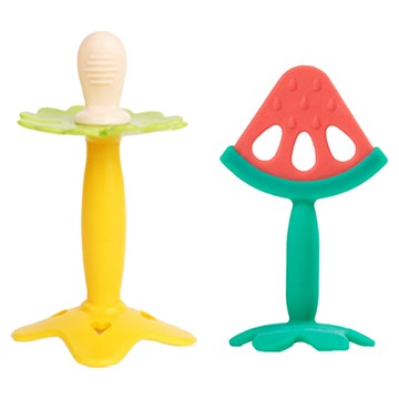 BABY&I 造型矽膠固齒器組 3個月以上  固齒器 2個 + 收納盒 2個  多色  1組