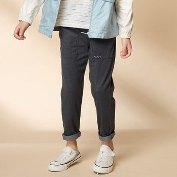 PIPPY 鬆緊腰圍彈性棉長褲 灰-145