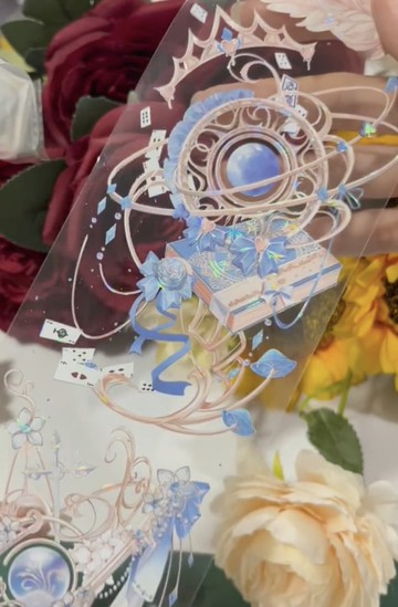 飛星轉宮 華麗なる惑星 世界観 PET 紙膠帶 貝殼光 10米卷 巨畫幅