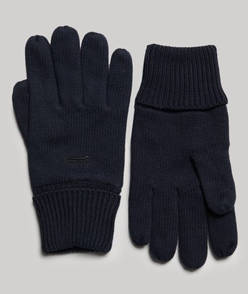 Superdry Men's Men's Vintage Logo Gloves Navy / Eclipse Navy Grit - Size: 1SIZE