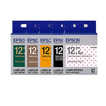 EPSON 12mm 緞帶系列 標籤帶 LK 4HKK/4RKK/4KBK/4BKK/4NKK