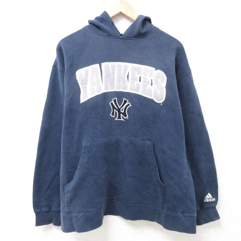 L/古着 アディダス adidas 長袖 スウェット パーカー メンズ 90s MLB ニューヨークヤンキース 濃紺 ネイビー メジャーリーグ  ベースボ | LINEブランドカタログ