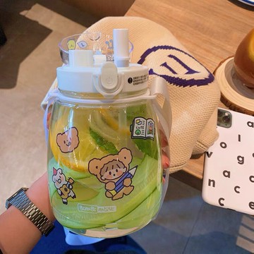 少女心高顏值大容量吸管水杯女可愛學生塑料水壺孕婦水杯外出攜帶