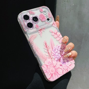 大視窗 全包鏡頭 側邊鑽 花朵系列 手機殼 適用 蘋果 iPhone 17 16 15 Pro Max 防摔殼 耐髒耐摔