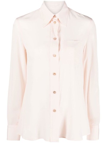 Lanvin - point-collar cotton-silk shirt - women - Cotton/Silk - 42 - Pink