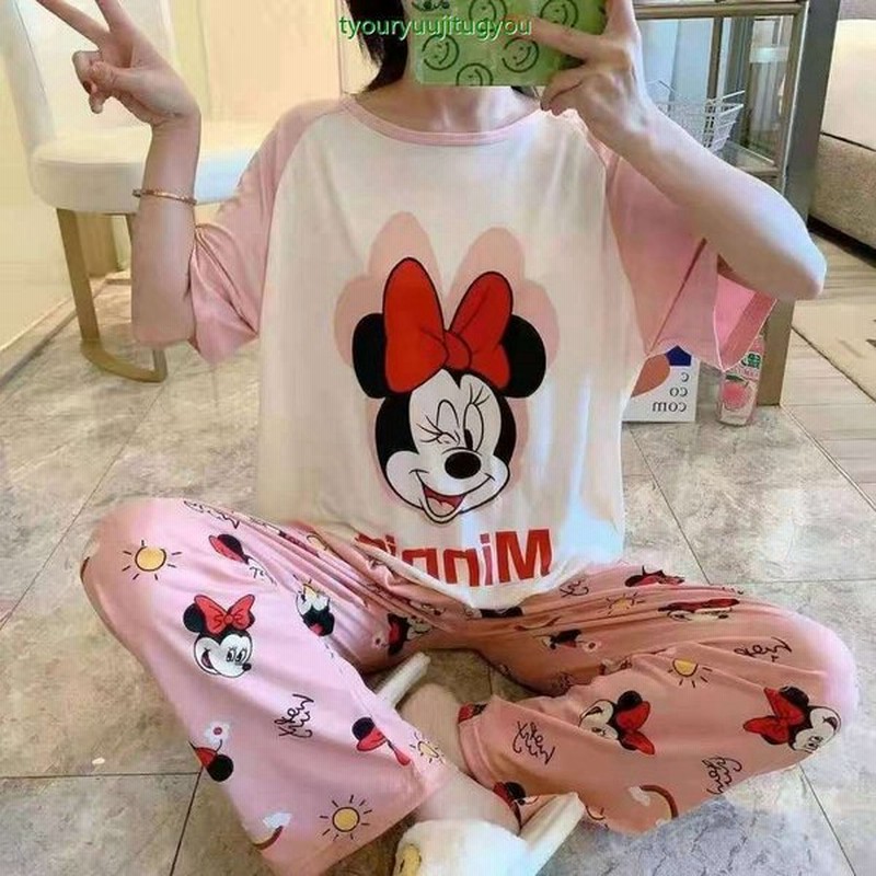 ヴィジョン ストリートウェア パジャマ レディース 2点セットディズニー ミッキー ミニー柄 半袖 七分丈 半ズボン ルームウェア上下セット 可愛い セットアップ 部屋着 春夏 通販 Lineポイント最大get Lineショッピング
