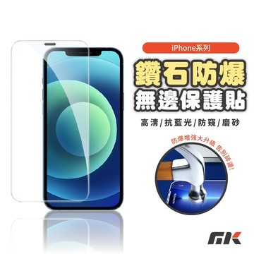 【MK3C】iPhone⚡無邊滿版保護貼 無邊框 適用 15 14 13 Pro Max 保護貼 抗藍光 防爆玻璃貼