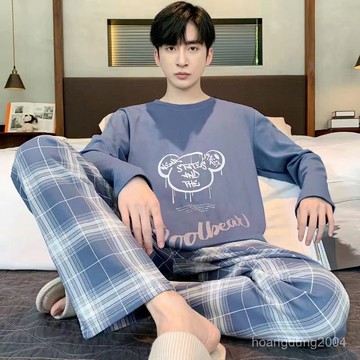 台灣现貨秋冬睡衣 長袖睡衣 男生睡衣 寬鬆睡衣 男性睡衣 大碼睡衣 睡衣男 睡衣套裝 居家睡衣 家居服兩件式睡衣 居家服