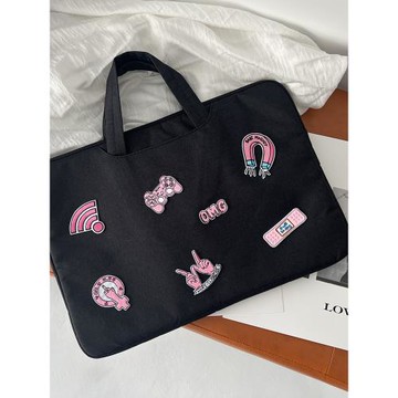 新款原創小眾ins風刺繡設計感輕薄新款手提筆記本包包平板IPAD電腦包防水防震耐磨旅行出差休閑收納公文包