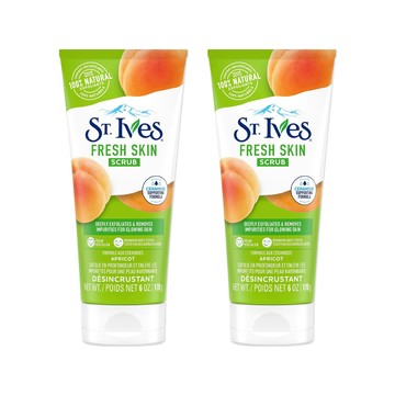 St.Ives (2條超值組)美國聖艾芙-臉部身體去角質磨砂膏-綠底杏桃170g/條(全身保養去角質凝膠,溫和淨膚卸妝乳,深層清潔按摩霜)