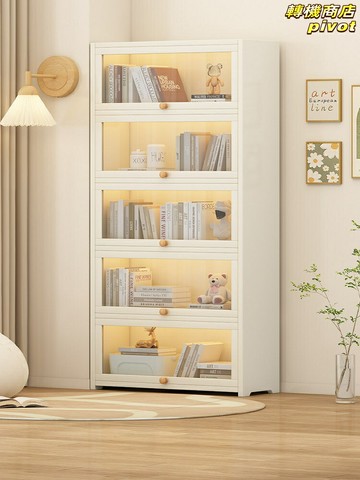 【防塵實木一體】書架 書櫃 置物架 收納櫃 展示櫃 儲物櫃 落地靠牆多層 客廳書房臥室 家用收納展示