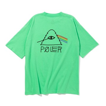 日本限定 POLER PSYCHEDELIC RELAX FIT TEE 迷幻彩虹山形眼寬版短袖 / 淺綠