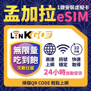 【LinkGO 白鑽卡】孟加拉eSIM 無限流量吃到飽 10~30天多組合方案 達卡 拉爾巴格堡 索納貢