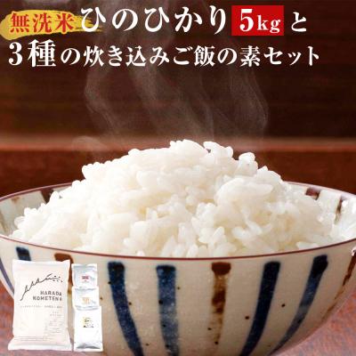 ふるさと納税 薩摩川内市   薩摩川内市産 ひのひかり 5kg・3種の炊き込みご飯の素 セット　AS-825