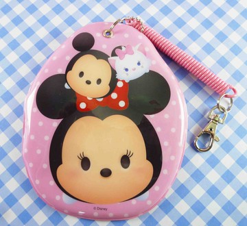 【震撼精品百貨】迪士尼Q版 tsum tsum 伸縮票卡夾-米妮粉 震撼日式精品百貨