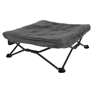 KZM OUTDOOR 攜帶式寵物行軍床 承重30kg  展開68 x 68 x 25cm 收納70 x 19cm  灰色