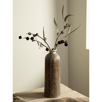 景德鎮日式禪意家居裝飾品復古文藝刻紋手工陶瓷水培花瓶酒店擺件