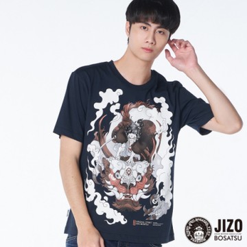 地藏小王 BLUE WAY – 墨獄繪-御獅襲來短TEE(藏青)