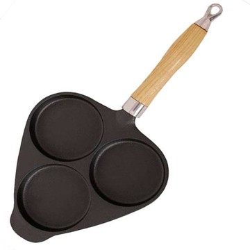 托爾斯三孔鑄鐵雞蛋漢堡鍋做蔬菜餅鍋蛋角煎蛋餃鍋平底加厚餡餅鍋