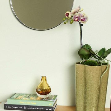 【Hübsch Taiwan】-761501 草綠色四瓣造型陶瓷花瓶 花器 插花