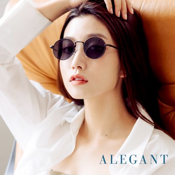 ALEGANT歐美度假風烏木黑圓框造型墨鏡│UV400太陽眼鏡│沃思大道的日光徜徉