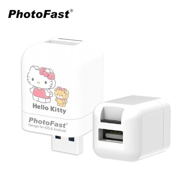 【Photofast】HELLO KITTY 公仔款 雙系統手機備份方塊(iOS蘋果/安卓雙用版)