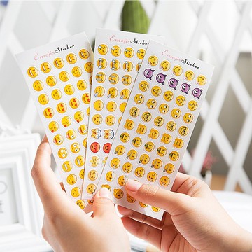 CH 12張  Emoji表情貼紙 蘋果表情貼畫 迷你表情笑臉 手帳日記