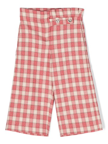 Abel & Lula - plaid-check pattern trousers - kids - Polyester/Viscose/Elastane - 10 yrs - Red