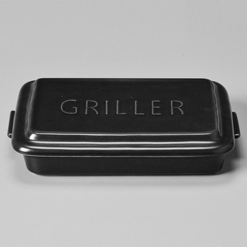 日本Meister Hand TOOLS 方形烤盤 (附蓋) 25.5x16.5cm 黑色