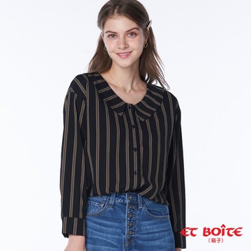 ET BOITE箱子 BLUE WAY –大平領條紋長袖襯衫
