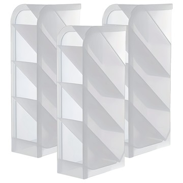 U-mop 斜插式筆筒 中 3入組 塑膠材質  透明色  1組