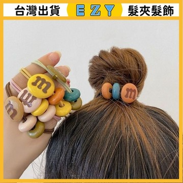 [EZY]髮夾 髮飾 彈簧夾 髮束 無痕髮夾 夾子髮夾 網紅ins風糖果色m豆髮圈韓版清新超僊少女紮頭可愛學生髮髮繩皮