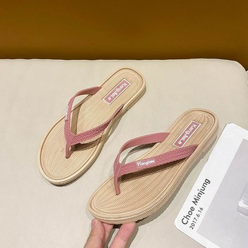 臺灣現/🎀涼拖鞋 拖鞋 拖鞋女人字拖鞋女家用外穿防滑浴室網紅海邊沙灘夾腳踩屎感時尚涼拖鞋