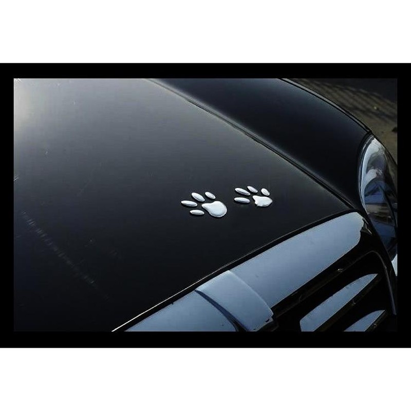 カーステッカー 車やバイク キズ隠し凹み隠しに 猫 犬 足跡 可愛い 肉球ステッカー シール 立体ステッカー シルバー Ebset50 通販 Lineポイント最大get Lineショッピング