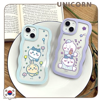 韓國正版KR｜吉伊卡哇CHIIKAWA雙人組 iPhone彩色波浪保護殼 波浪殼 防摔殼 手機殼 小八貓 兔兔 Unicorn