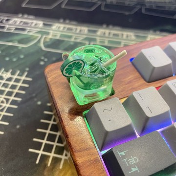 個性鍵帽 特殊鍵帽 鍵盤帽 檸檬茶樹脂個性鍵帽機械鍵盤TTC凱華櫻桃十字軸水果按鍵卡通可愛 IAM3