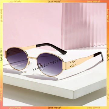 🕶金屬墨鏡🕶複古金邊墨鏡 女款金屬橢圓小框墨鏡 小臉法式拍照凱旋門墨鏡 高級感太陽眼鏡 墨鏡 太陽眼鏡 抗UV 眼鏡