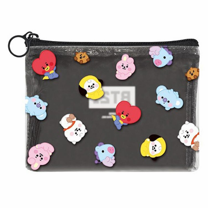 BT21 グッズ 公式 フラットポーチ ペンケース クリアケース 728749 BTS