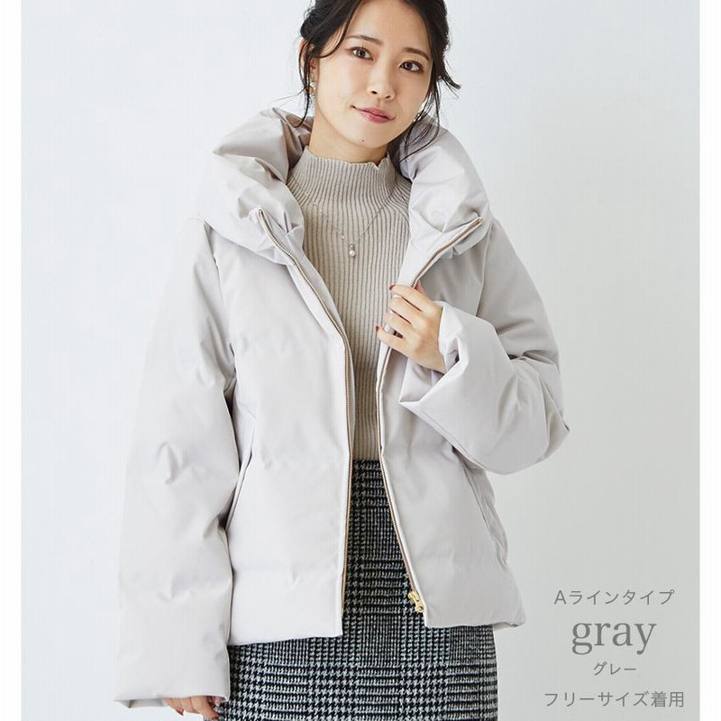 グレー キルティング ダウンジャケット フード付き グレー キルティングジャケット フード付き