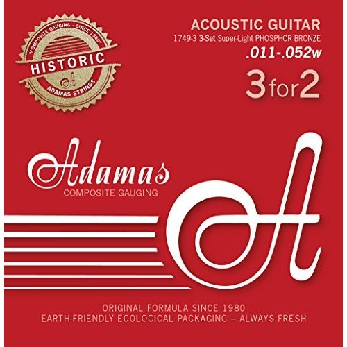 Adamas Strings for Acoustic Guitar Phosphor Bronze Historic Reissue Set of