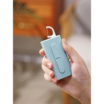 日本便攜式牙線隨身盒自動彈出牙簽盒創意剔牙線筒牙線棒收納盒子